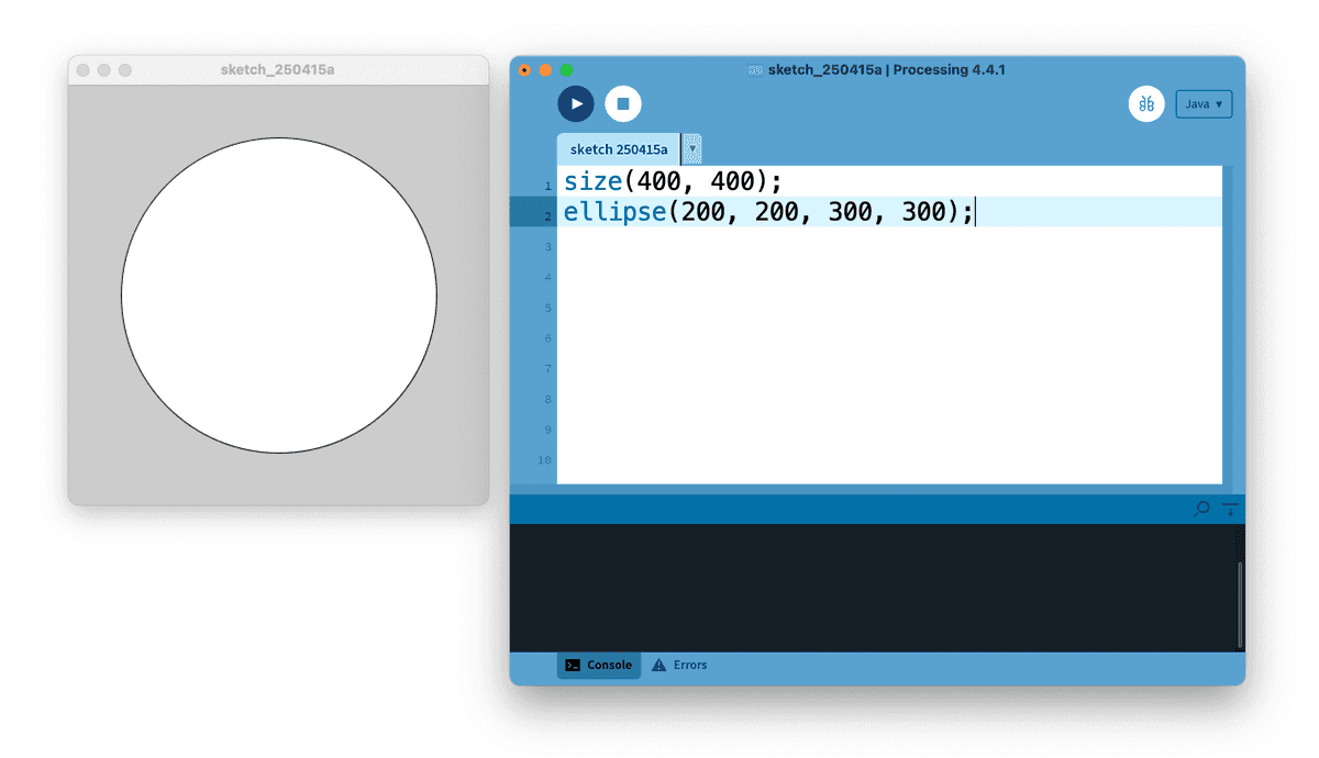 The Processing Development Environment.
